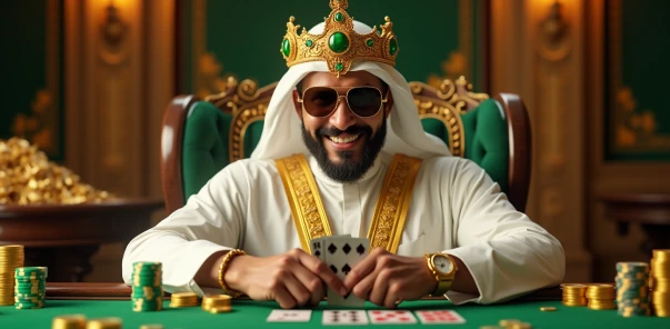 Счастливый султан Sultan Casino играет в покер